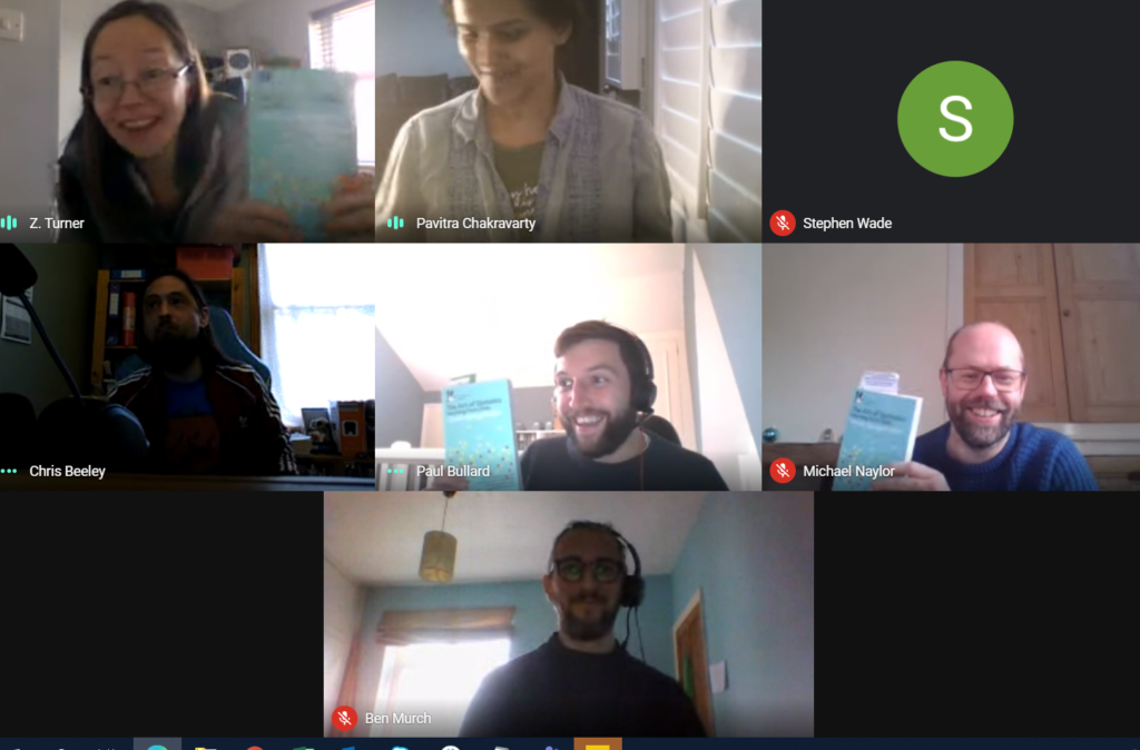 Screenshot of an MS Teams with 7 people attending the book club