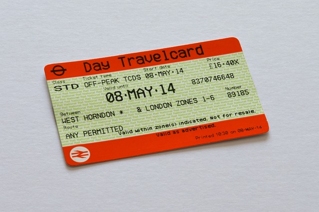 A London rail travel ticket