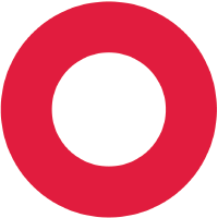 Logo for Health Foundation of two circles, the innermost is white and the next colour is red